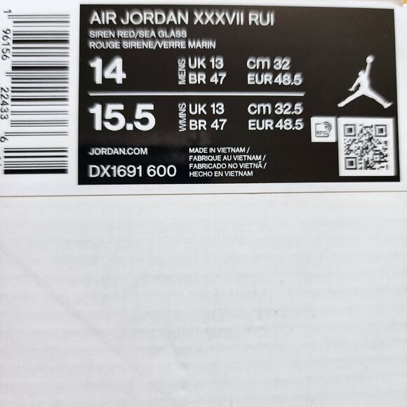 Air Jordan 37 x Rui Hachimura Siren Red Brand New Sz 14 - Picture 10 of 11